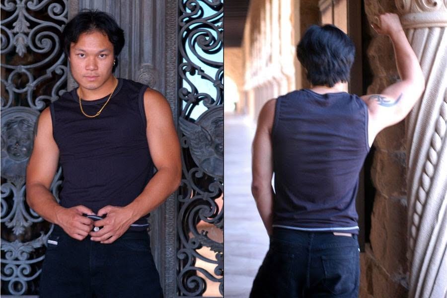 Artist portrait diptych at the iron gate
